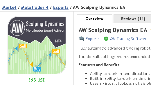 AW Scalping Dynamics EA趋势反转头皮-BBTrading